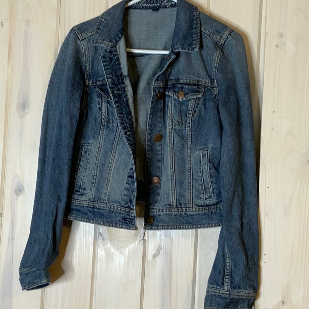 American Eagle jean jacket, size L